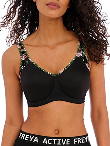 Freya Active Sonic Moulded J-Hook Sports Bra Jungle Black Black 38C
