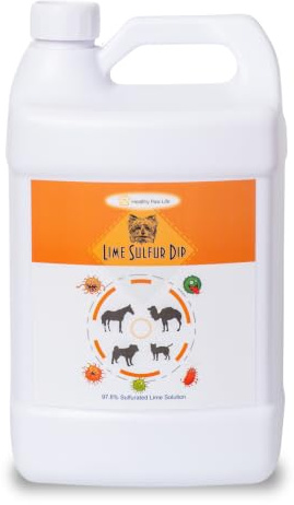 Healthy Paw Life - Lime Soufre Dip – Soins pour animaux de compagnie pour les démangeaisons et les peaux sèches – Formule extra forte – Solution sûre pour chien, chat, chiot, chaton, cheval (3,8 l)