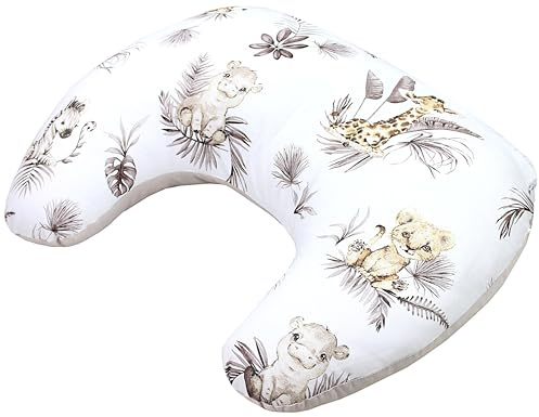 TupTam Cuscino per Allattamento con Zip Neonati, Foglie di leone beige/Beige