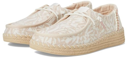 HEYDUDE - Wendy Espadrille Retro Palm, Women Slip-On Shoes, Pale Pink/White, W5