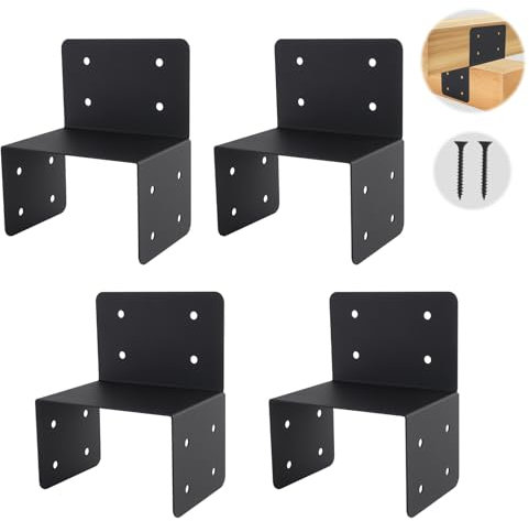 4 connettori di ancoraggio per travetti da 15,2 x 15,2 cm, per pali da tetto, per capannoni, pergole o telaio in acciaio leggero