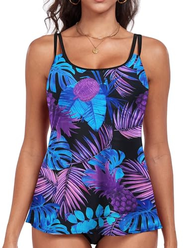 Women's Flowy Tankini Tops Only - Modest Bathing Suit Loose Fit Plus Size Swimsuit Swim Tops for Women 2026 (No Bottom)