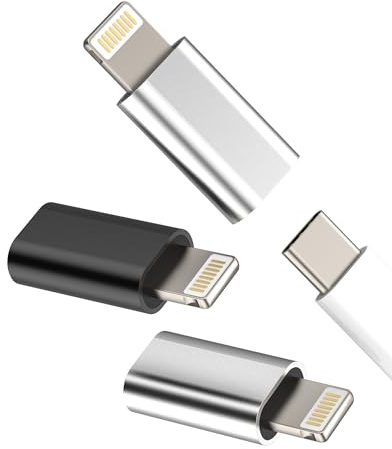 Adattatore USB C Femmina a Lightning Maschio(3 pack)Cavo Caricabatterie Type C per iPhone 14 13 12 11 Pro Max 7 8 Plus per Apple MFi Certified Caricatore Adapter per iPad Ricarica Connettore Accessori