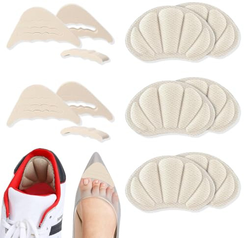 COYUN 5 Paia Cuscinetti per Talloni e Punta Scarpe, Proteggi Tallone, Sponge Regolabili, Impugnature per Tallone, Comodi Salvatallone, Beige, Unisex, Spugna, SHOE_INSERT, 10 Paia
