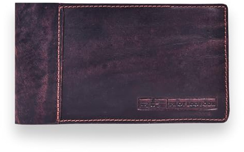 Tolredo Pilot Log Book TL-SP-30 Flight Standard Logbook Top Grain Cow Leather Refillable Bleedproof Paper 96 Pages Aviation Notebook for FAA Documentation (Stressed Walnut, 9X5)