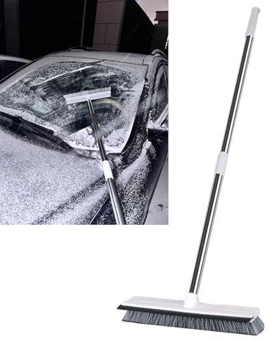Rastrello da Neve Raschietto e Spazzola per Neve per Auto, Scopa per La Rimozione Della Neve da Esterni da 120 cm, Scopa Leggera per Ghiaccio e Neve per La Pulizia del Tetto