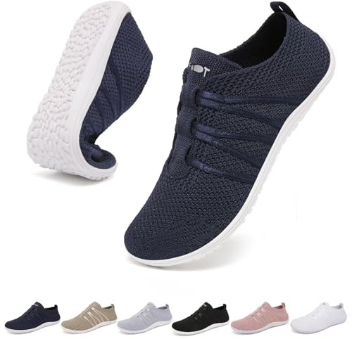 Merdoo Scarpe Barefoot Donna Uomo Minimaliste Scarpe Senza Lacci Traspirante Barefoot Shoes Antiscivolo Slip On Scarpe Piedi Nudi Leggere Sneakers Zero Drop Unisex Blu 38EU