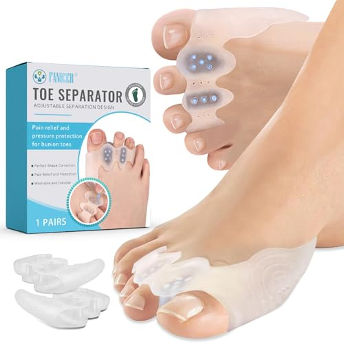 Correctores Dedos del Pie, Reutilizable Corrector de Toe, Separador Dedos Pies, Correttore Separatore Mujeres y Hombres, Cómodo Espaciadores Hallux Valgus, Adecuado Para uso diario