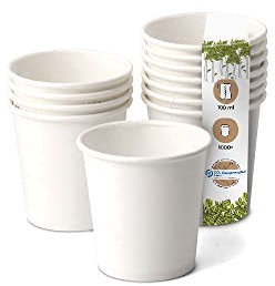 BIOZOYG 1000 Stück Kaffeebecher Pappbecher 100ml / 4 oz Ø 62 mm weiß - Einwegbecher plastikfrei - Becher aus nachhaltiger Forstwirtschaft - Kaffeebecher Einweg
