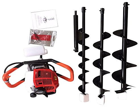 HanSemay - Barra de extensión de barrenadora de tierra para taladro de gasolina de 52 cc con brocas de 10 cm, 15 cm, 20 cm, 2,3 HP
