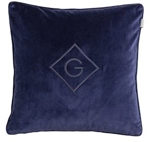 GANT Velvet G Kissenhülle Farbe Marine Größe 50x50cm Samt Kissenbezug