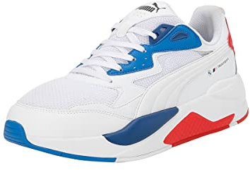 PUMA Unisex BMW MMS X-RAY Speed Sneaker, White-PRO Blue-POP RED, 44 EU