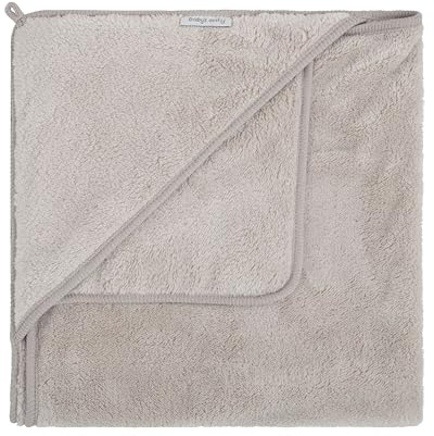Baby's Only - Kapuzendecke XL Cozy - 75x75 cm - Einschlagdecke Babyschale - Maxi Cosi Decke - für 5-Punkt-Gurten Autositz - Neugeborenen Kuscheldecke - Mit Teddy-Stoff - Urban Taupe