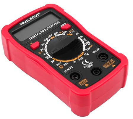Namvo Multímetro digital Probador de voltaje Medidor Probador Prueba Voltios Ohm Amp Diodo Resistencia de continuidad Diodo de pantalla LCD retroiluminado con sondas de prueba