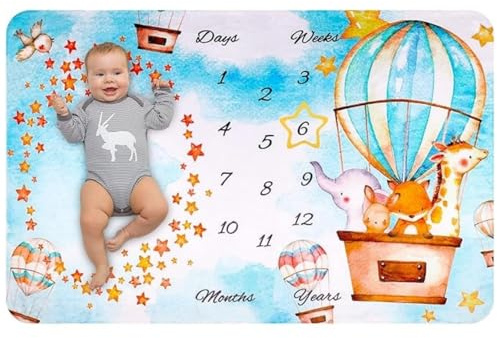 Manta Mensual De Niños Para Fotos, Manta Fotográfica Infantil Milestone, Material de Franela, Extra Grande, Neutro Fondo Fotográfico, 150 x 100 cm Mamas Embarazadas y Regalo Niños