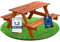 ITA Kindersitzgarnitur aus Holz - Kinder Picknicktisch mit 2 Bänken - Kinder Sitzgruppe für Indoor & Outdoor - Qualität direkt vom Hersteller - Made in EU, Farbe:Braun