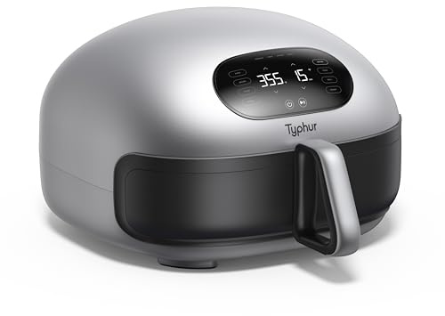 Typhur Dome 2 Heißluftfritteuse 5,3L Airfryer, 15-in-1 Nr.1 Kochgeschwindigkeit Innovativer Luftstrom, Selbstreinigende Intelligente Digitale Luftfritteuse mit Korb, Schnelle Einfache, 40+ Rezepte