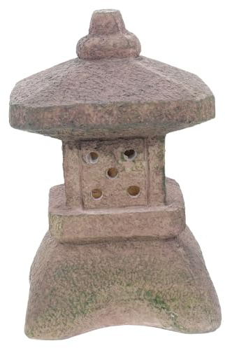 DIYEAH Linterna De Pagoda De Piedra Solar Para Jardín Diseño Decorativo De Pagoda Luz Solar Para Césped Estatua De Jardín Adorno Para Patio