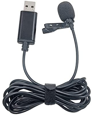 ULIJTH Micro cravate portable USB mains libres cordon ligne microphone omnidirectionnel pour ordinateur portable