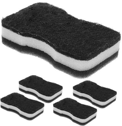 BESTYASH 5 Pièces Éponge Vaisselle Double Face Pad Récurant Fin Ergonomique pour Nettoyage Cuisine et Salle de Bain Mousse Non Rayante Facile à Saisir et Générant de Mousse