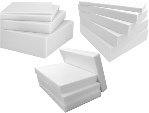 Laam linen Pack of 2 Upholstery Firm Foam for Cushions Cut to Any Size High Density For All type of Foam Seating Bench, Stool, Window Seat, Sofa, Chair Pads, Pet Bed Use (16”x16”x2”Inch)