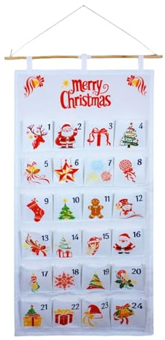 Julkalender, adventskalender - fyllbar väggdekoration 2025 | Vägg jul nedräkningskalender, för klassrum förskola sovrum barnkammare vardagsrum godis choklad