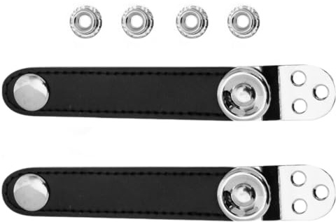 Alasum Cinghie 2 Pezzi Fibbie Resistenti in Acciaio e Pelle Bovina, Doppio Strato Nero per Fisarmonica per Musicisti e Suonatori di Fisarmonica