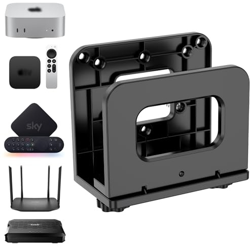sciuU Universal Adjustable Wall Mount Bracket for WiFi Router, TV Box & Mini PC - VESA Mount Holder for Mac Mini, Media Players, Modems - Space-Saving Shelf for Devices up to 6.5cm Thick