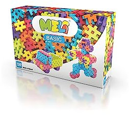 Meli Konstruktionsbausteine Basic 150 | Steckbausteine für Kinder ab 3 Jahre | Kreatives Bauen in 2D & 3D | 150 Teile in 12 Farben | Fördert Motorik & Fantasie