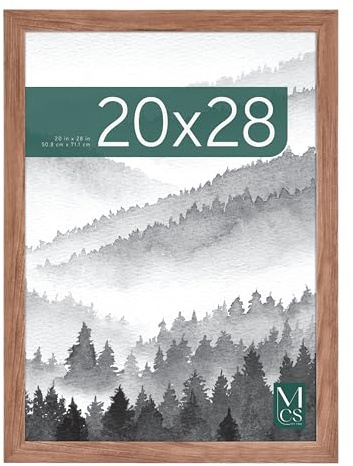 MCS Museum Poster Frame 20x28 Medium Oak Woodgrain, Vertical & Horizontal Wall Hanging Large Picture Frame for Photos, Posters & Art Prints (1-Pack)