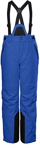 Killtec Ksw 79 Bys-Pnts Pantaloni Funzionali da Sci con Pettorina Rimovibile, paraneve e Protezione dei Bordi, Blu Fluo, 128 Bambino