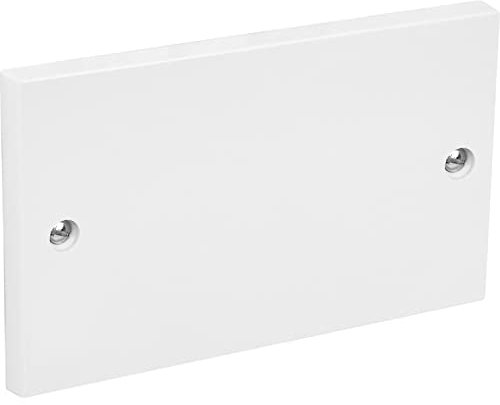 Dual Gang Electrical Socket Blanking Plate - White (2 Gang)