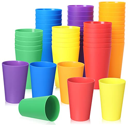 Yahenda 120 Pcs 5.5 oz Plastic Reusable Cups Colorful Kids Cups for Party Favors Small Reusable Toddler Tumblers for Kids Drinking Unbreakable Plastic Tumblers for Party Events School Supply