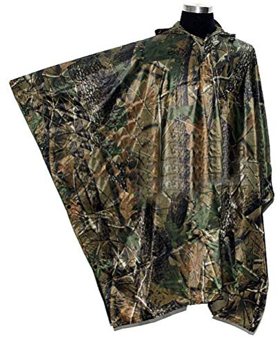WarmHeartting Military Rain Poncho Camo Emergency Reusable Waterproof Raincoat with Hood 3 in 1 Multifunction Rain Suit