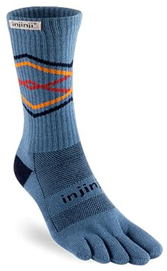 Injinji Trail Midweight Crew Unisex Toe Socks L