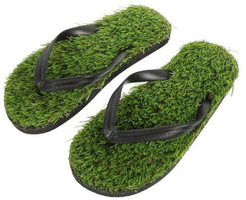 Happyyami Beach Shoes 1 Paar Gras-Sandale Gras-Slipper Strandgras-Flops Künstlich Die Flip-Flops Kunstrasen Gras-Flop Gras-Flops Strandschuhe