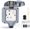 Chilymes Outdoor Socket, 13A IP66 Waterproof Plug Socket with Switched Cover Weatherproof Electrical Outlet for Garden & Patio Use