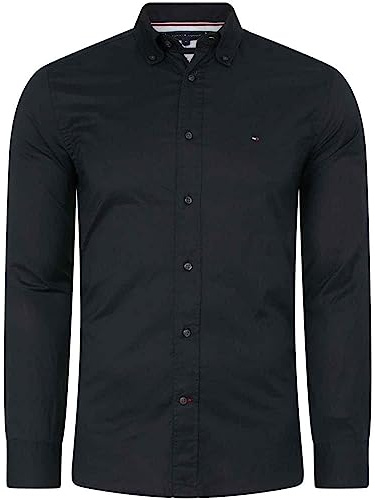 Tommy Hilfiger Uomo Camicia Regular Fit, Nero (Black), 5XL