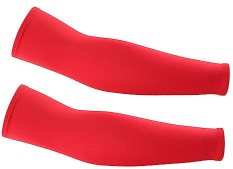 3 paia di manicotti di raffreddamento UV, per uomo, donna, protezione solare, maniche traspiranti, per ciclismo, golf, ciclismo, basket, escursionismo, Colore: rosso, 38CM