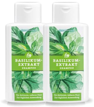 Sanct Bernhard Basilikum-Extrakt-Shampoo | 2 x 250ml | Für dichteres & volleres Haar | Verbessert das Haarwachstum | Zur täglichen Haarpflege | Made in Germany