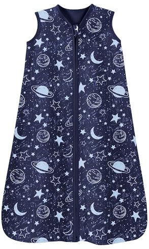 Unnivoll Schlafsack Baby Sommer 0.5 Tog 100% Baumwolle Sommerschlafsack Babyschlafsack 12-18 monate 84 cm für Jungen Mädchen Kinder Planet