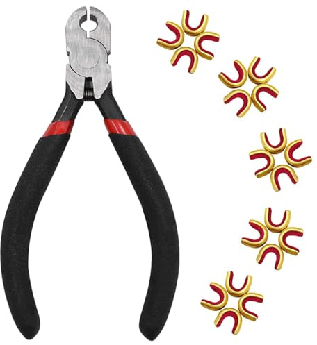 Luoyer Archery Bow String Nocking Points Set – 20 Pcs Brass Nocking Points and Pliers for Compound Recurve Bow for Installing Nock Buckles Archery Accessories Tool Kit
