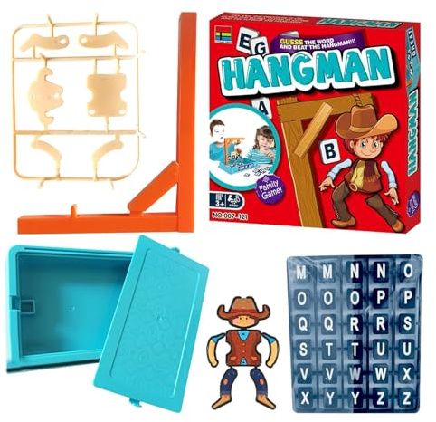 Jvjggag Gioco 'impiccato per bambini, Gioco di indovinelli di parole per bambini, Carte 'impiccato da cowboy, Gioco di indovinelli educativi, Gioco di parole 'impiccato da cowboy per bambini Gioca