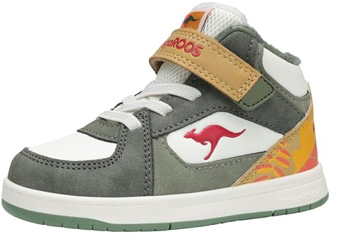 KangaROOS K-CPI Kalino Mid Ev Baskets Unisexes pour Enfant, Chaussures Militaires Green Leafy Jumpers, 25 EU