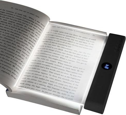 HOTUT Flat Book Light, Panel Book Reading Lamp Eye Protection Reading Lamp, LED Reading Lights for Books in Bed, Book Lamp Reading Night Light, Battery Powered, Flat LED Light Panel for Reading in Bed