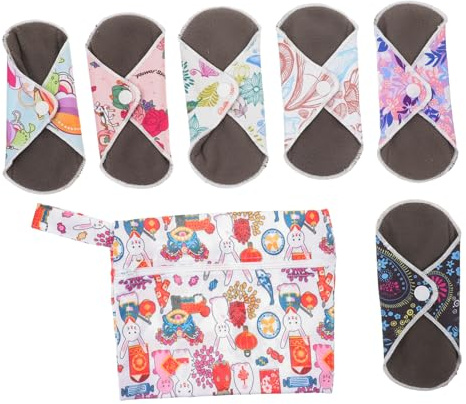 KOMBIUDA 1 Juego De Compresas Reutilizables Y Lavables Para La Menstruación Compresas De Lactancia Para Mamá Cómodas Talla S 7 Piezas