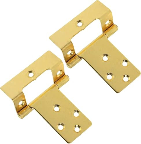 Just Accessories Large 50mm Cranked Flush Hinges - Brass Cabinet/Cupboard/Door Fittings (2)