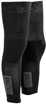 BIOTEX Gambale Termico, Isolamento Termico e Traspirabilità per Gambe, Privo di Cuciture, Ideale per Sport Outdoor, XL, Nero