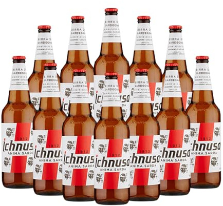 Ichnusa Italian Lager 330ml Bottles – 4.7% ABV (12 Pack) | Premium Sardinian Beer | Authentic Italian Craft Lager from Assemini Brewery