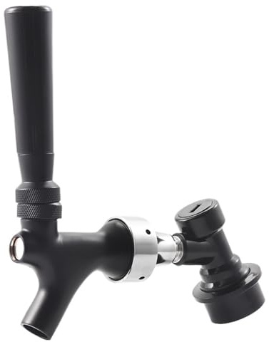 NBDUGQ Grifo de Cerveza con Bloqueo de Bola líquida, Conjunto de desconexión rápida, dispensador de Cerveza Cromado, Kit de elaboración de Cerveza y refrescos, 1 ud.(Black)